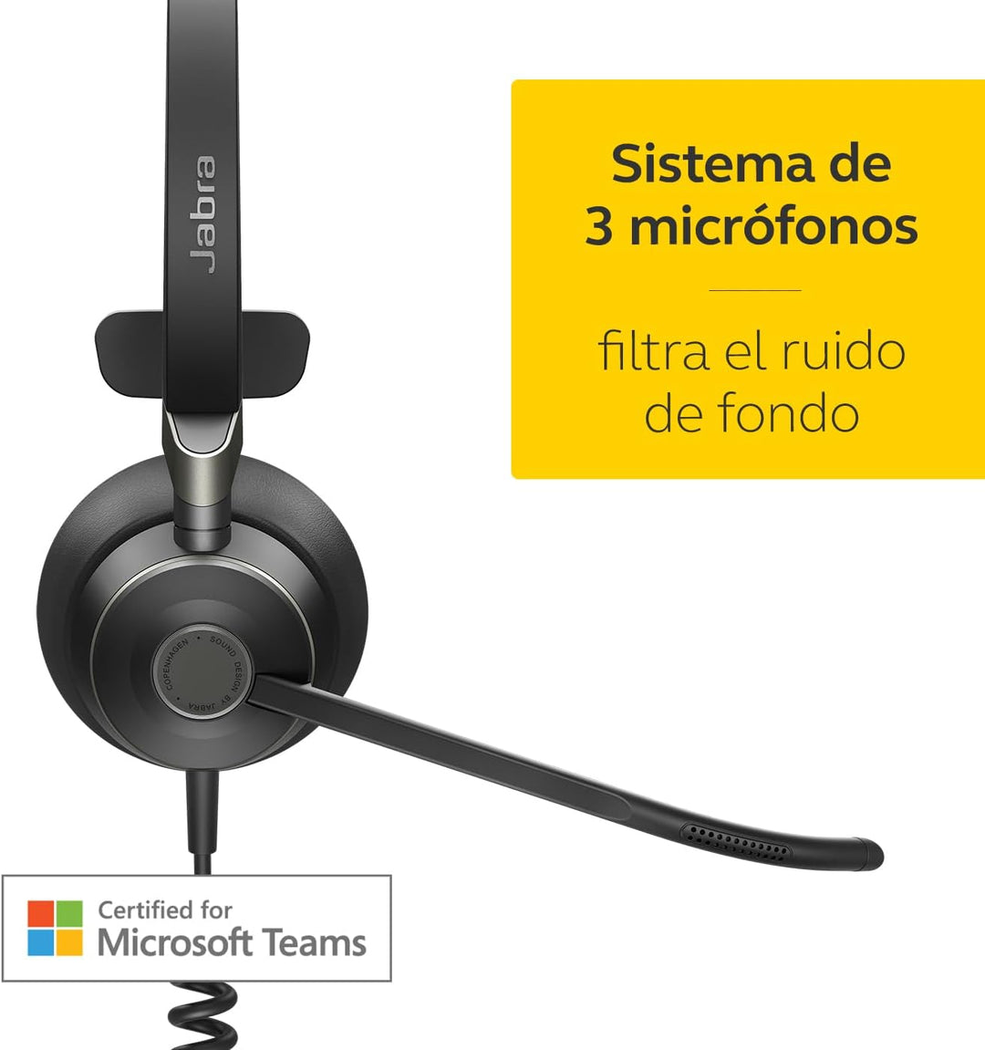Jabra Engage 50 On-Ear Mono Headset - Microsoft-zertifizierter, digitaler Kopfhörer mit Kabel - pass