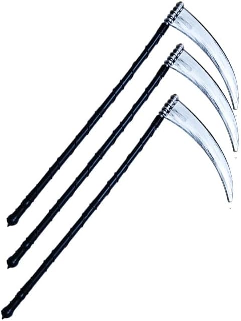 Bkrdty Sensenmann Kostüm 4 stücke Halloween Kostüm Set mit Schädelmaske Handschuhen Sense Halloween