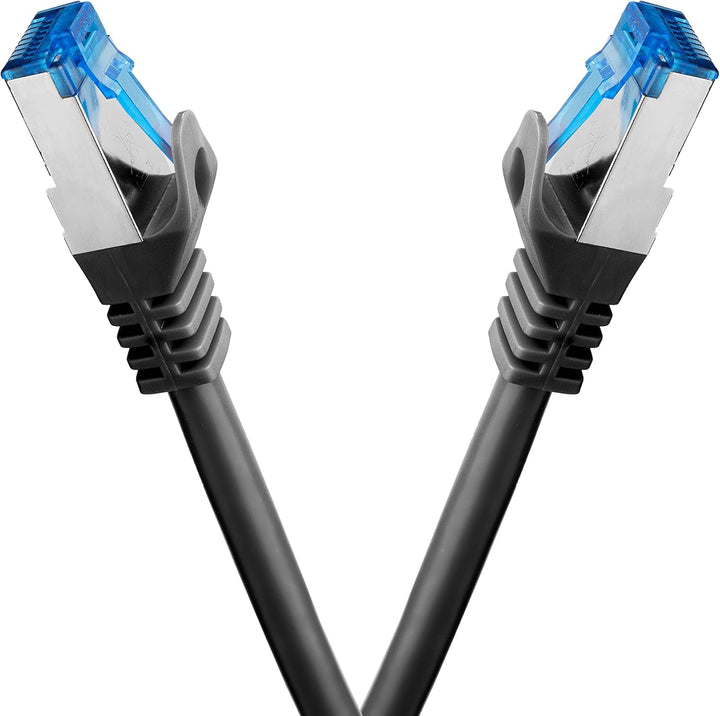BIGtec - 5 Stück - 15m CAT.7 Gigabit Patchkabel Netzwerkkabel schwarz Kupferkabel Patch Ethernt LAN
