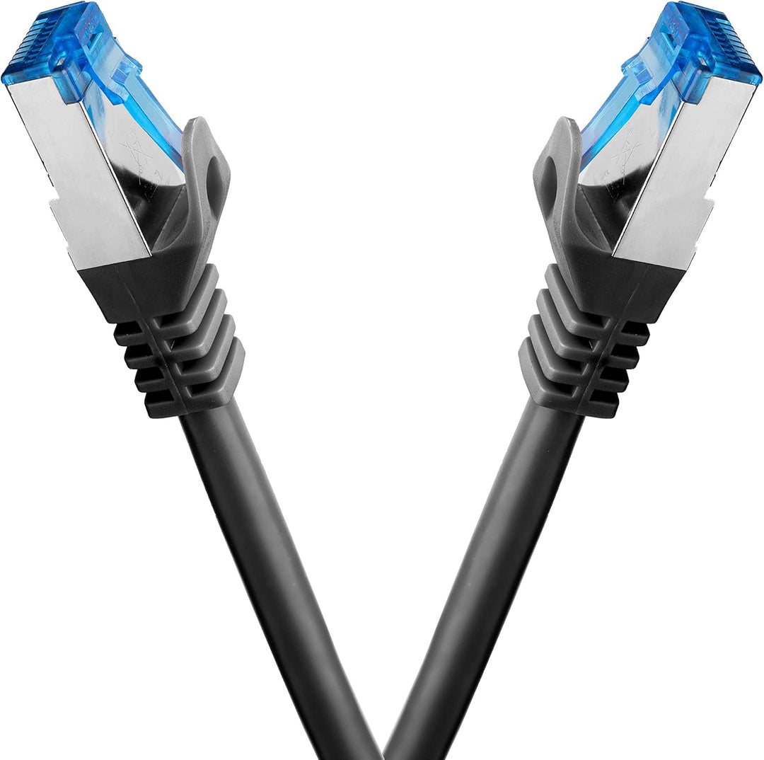 BIGtec - 10 Stück - 5m CAT.7 Gigabit Patchkabel Netzwerkkabel schwarz Kupferkabel Patch Ethernt LAN