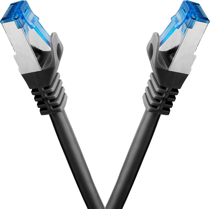 BIGtec - 10 Stück - 5m CAT.7 Gigabit Patchkabel Netzwerkkabel schwarz Kupferkabel Patch Ethernt LAN