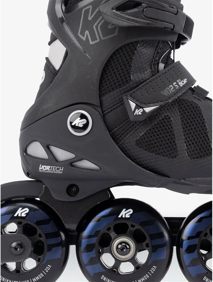K2 Skates Unisex Inline Skates VO2 S 90 BOA, black - night, 30G0132 EU: 47 (UK: 11.5 / US: 12.5) bla