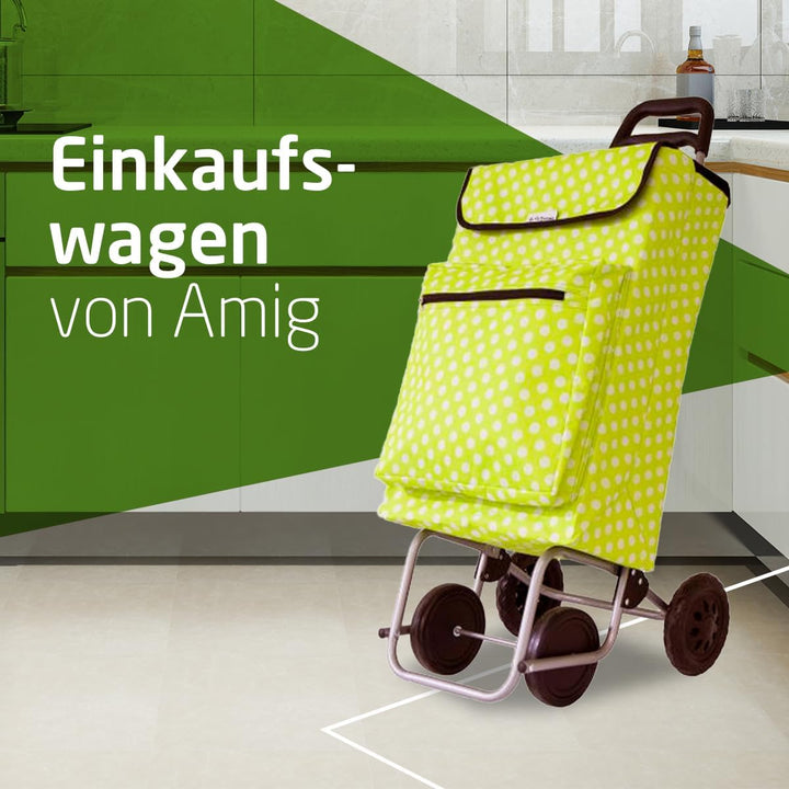 Amig - Einkaufstrolley | 22 x 40 x 106 cm | Stabiler Einkaufswagen mit Kühlfach | Grosse Kapazität 4