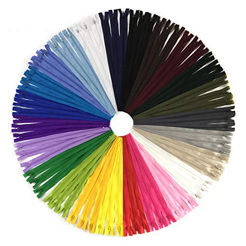 DOITEM 72 Stück Reissverschluss Nylon 24 Farben 30cm lang 2,5cm breit für Kleidung Tasche Federmäppc