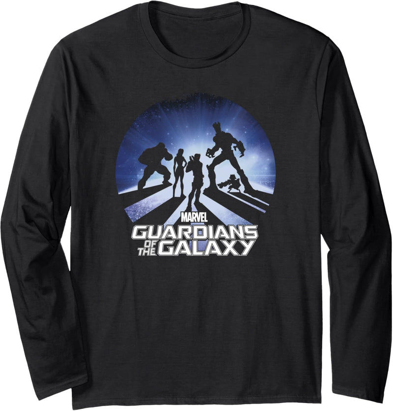 Marvel Guardians Of The Galaxy Group Line Up Silhouette Langarmshirt