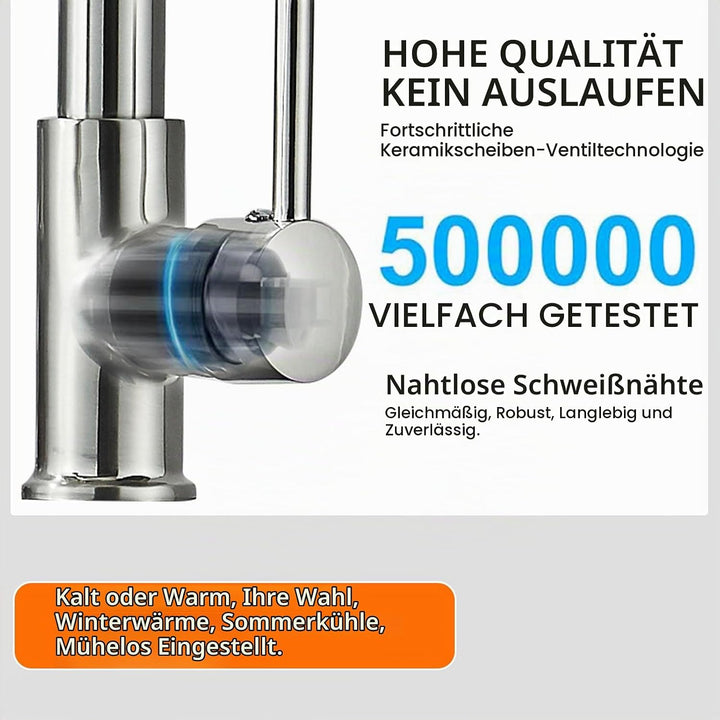 Wasserhahn Küche Hoher Bogen Hochdruck Küchenarmatur mit Herunterziehen Brause Armatur 360° Drehbar