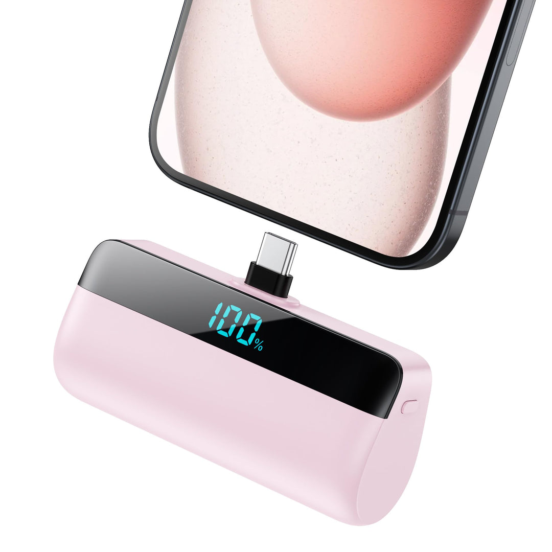 Feob Mini Power Bank 5200mAh für iPhone 17/16/15 Serie, PD 3A Schnellladung Powerbank USB C Externer
