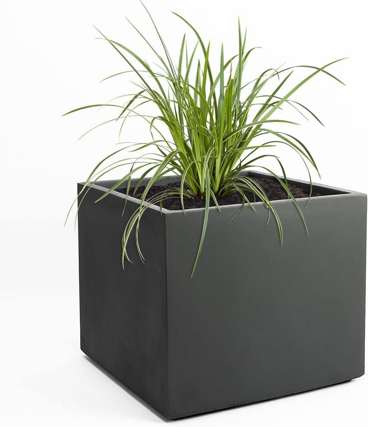 Pflanzwerk® Pflanzkübel Cube Anthrazit 45x55x55cm *Frostbeständiger Blumenkübel* *UV-Schutz* *Qualit