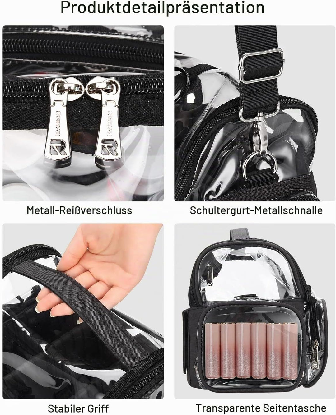 Relavel Make-up Pinsel Tasche, Portable Grosse Make up Pinselhalter, Professioneller Kosmetiktasche,