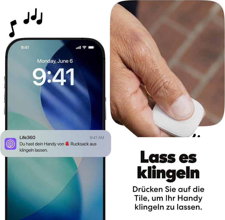 Tile by Life360 Mate - Bluetooth-Tracker, Schlüssel- und Gegenstandsfinder für Schlüssel, Taschen un