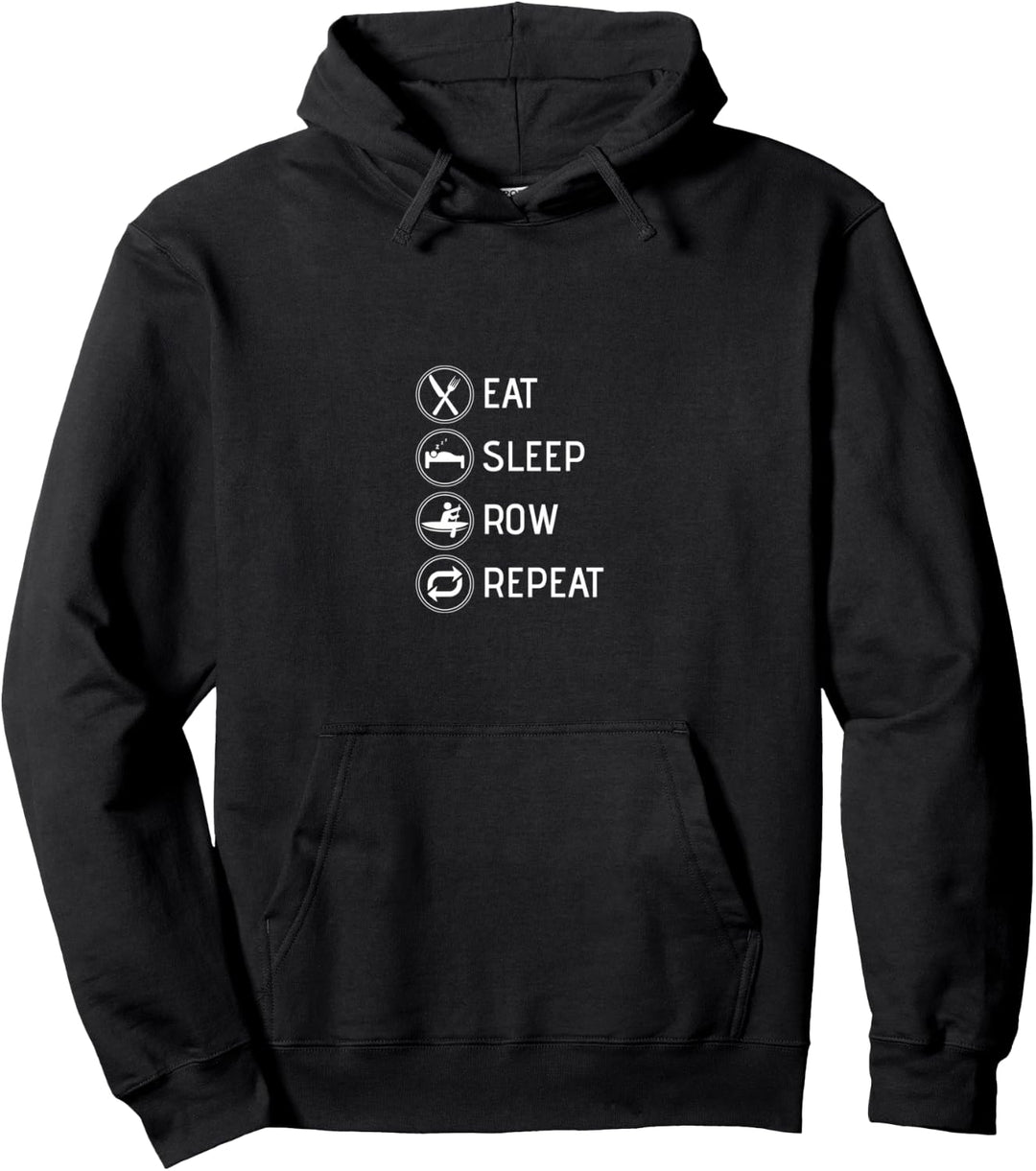 Eat Sleep Row Repeat Rudern Geschenk Jungen Mädchen Ruderer Pullover Hoodie