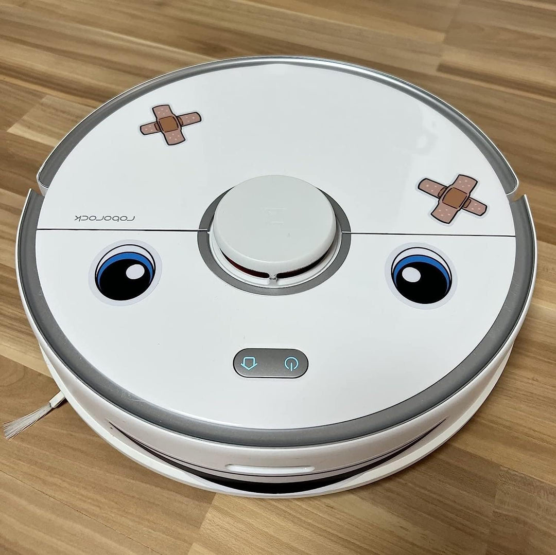 2X Aufkleber Gesicht Augen für Saugroboter Staubroboter Mähroboter Wischroboter Thermomix Staubsauge