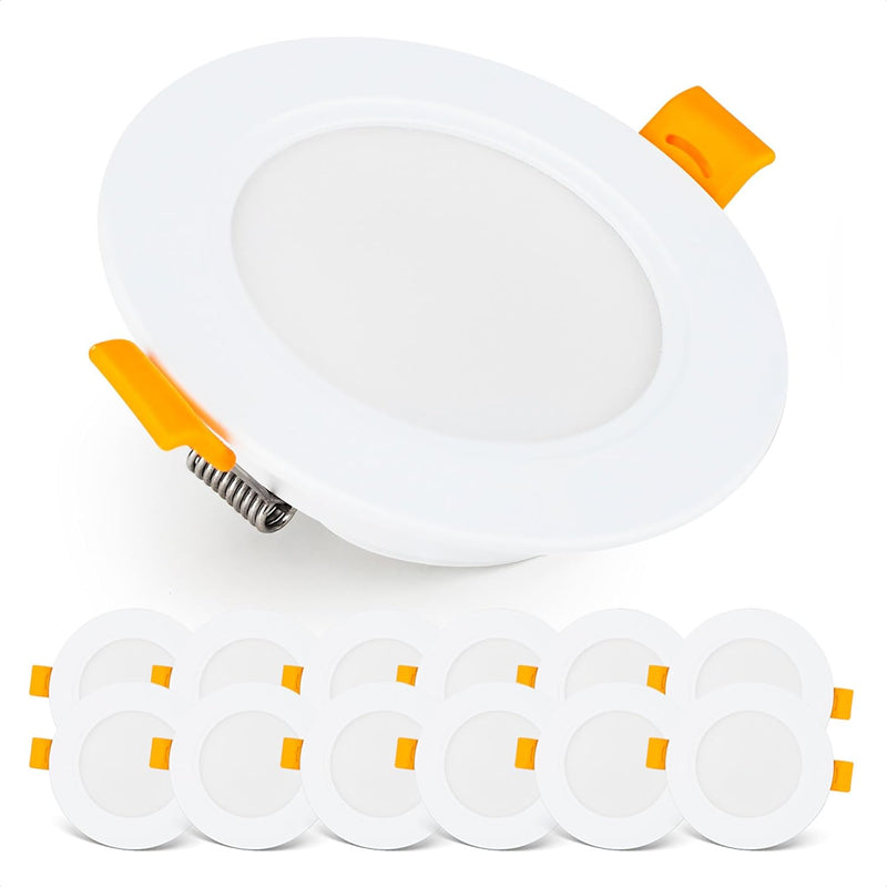 EMOS Downlight LED Einbauleuchten 4000K neutralweiss | Set 12 LED Spots IP54 Feuchtraum, Badezimmer