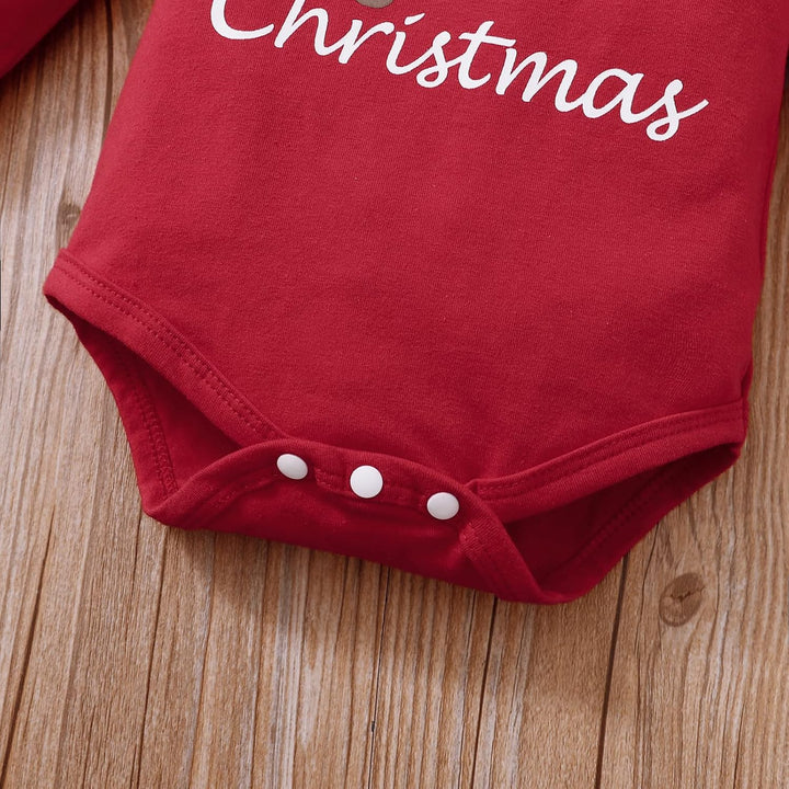 Verve Jelly Kleinkind Baby Mädchen My 1st Christmas Outfits Xmas Strampler Langarm Brief Print Bodys