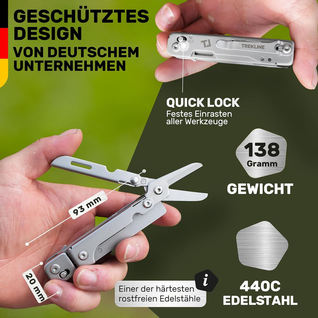 Multitool [440C Edelstahl] Outdoor Camping Survival Multitool Werkzeug Messer, Überlebensmesser, Tas