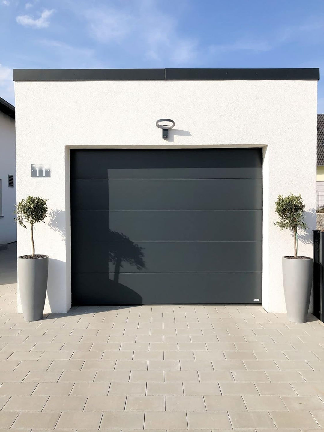 VIVANNO Pflanzkübel Pflanzgefäss Blumenkübel Fiberglas City Beton-Optik Grau - 100x47 Beton-design G
