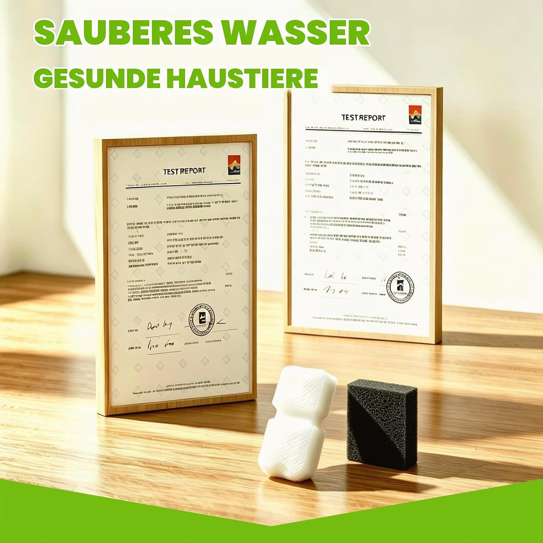 Katzenbrunnen Filter 6er Pack: 6 Kohlefilter + 6 Schwammfilter Hält das Wasser Frisch und Sauber, 2-