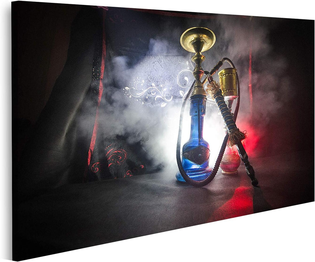 islandburner Bild auf Leinwand Shisha Bowl Schwarzer Hintergrund Konzept Bilder Wandbilder Poster Le