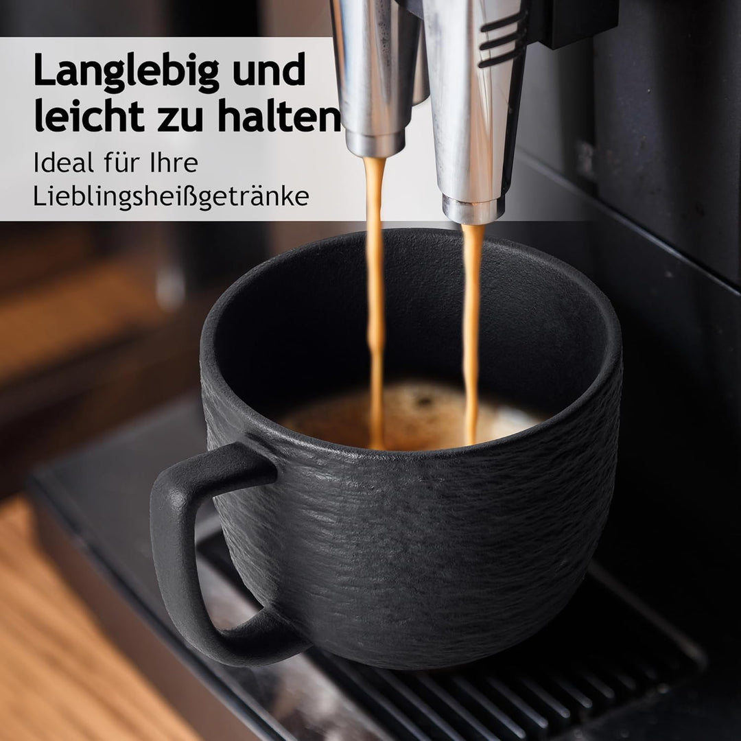 MIAMIO – 450 ml Kaffeetassen / 4er Tassen-Set – Keramik Tasse matt für Kaffee, Latte, Cappuccino und