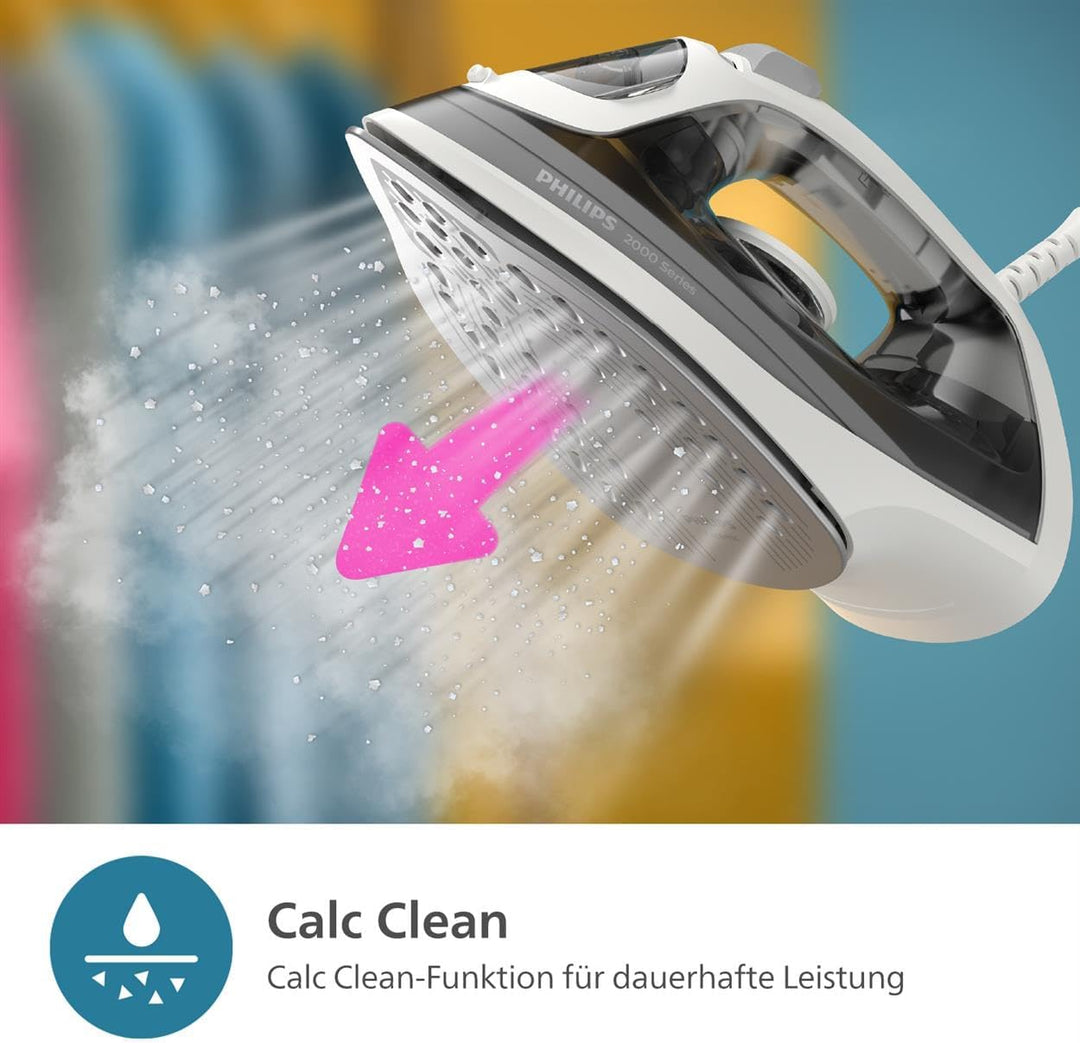 Philips 2000-Serie Dampfbügeleisen - Bis zu 25 g/min Dauerdampf. 2000W. 250 ml Wassertank. Schnelle