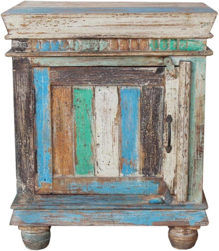 GURU SHOP Vintage Beistellschrank, Kommode, Nachttischschrank, Flurschrank - Modell 90, 66x56x38 cm