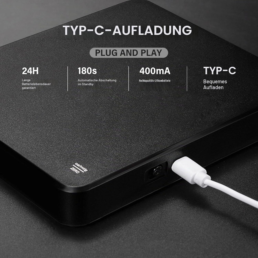 Wiederaufladbare Coffee Scale Espresso Waage Digitale Kaffeewaage mit Timer Multifunktionale Küchenw