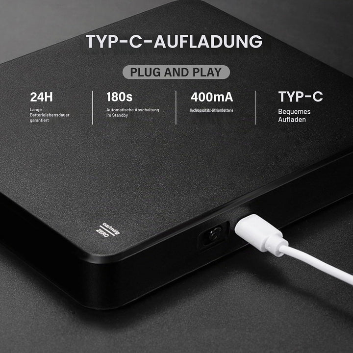 Wiederaufladbare Coffee Scale Espresso Waage Digitale Kaffeewaage mit Timer Multifunktionale Küchenw