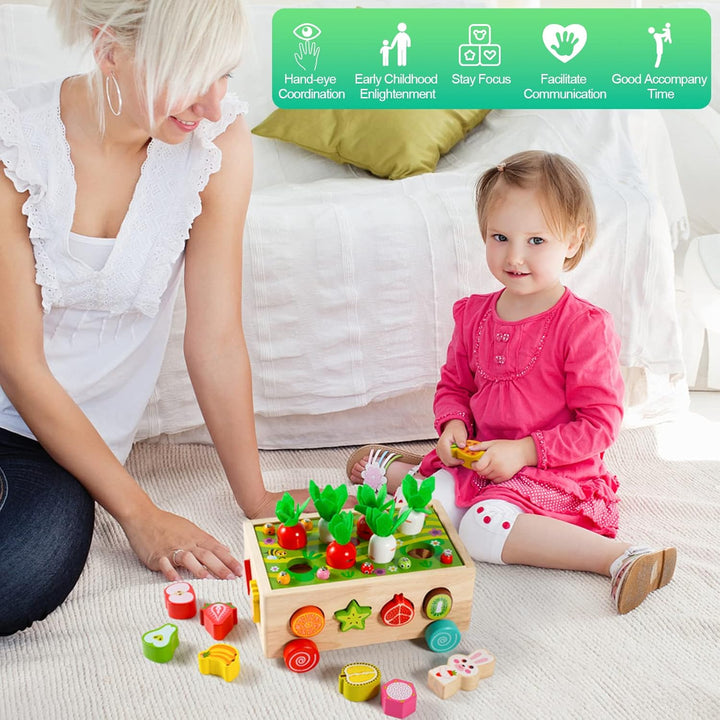 Kiztoys® Montessori Spielzeug Ab 1 Jahr Holzspielzeug 7-in-1 Farmspiel Motorikspielzeug Aus Holz Ste