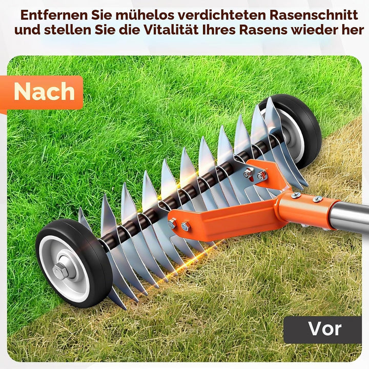 Vertikutierer Hand Rechen Metall Rasenrechen | Schneidrechen Verstellbarer Vertikutierrechen | Rasen