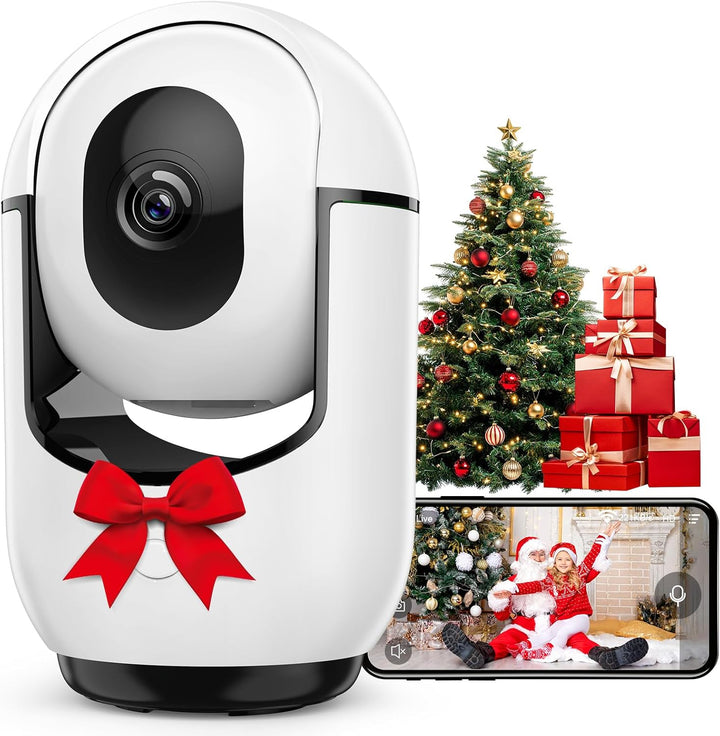 360° Überwachungskamera für den Innenbereich, 2K-Kamera, Nachtsicht, Überwachungskamera innen mit PI