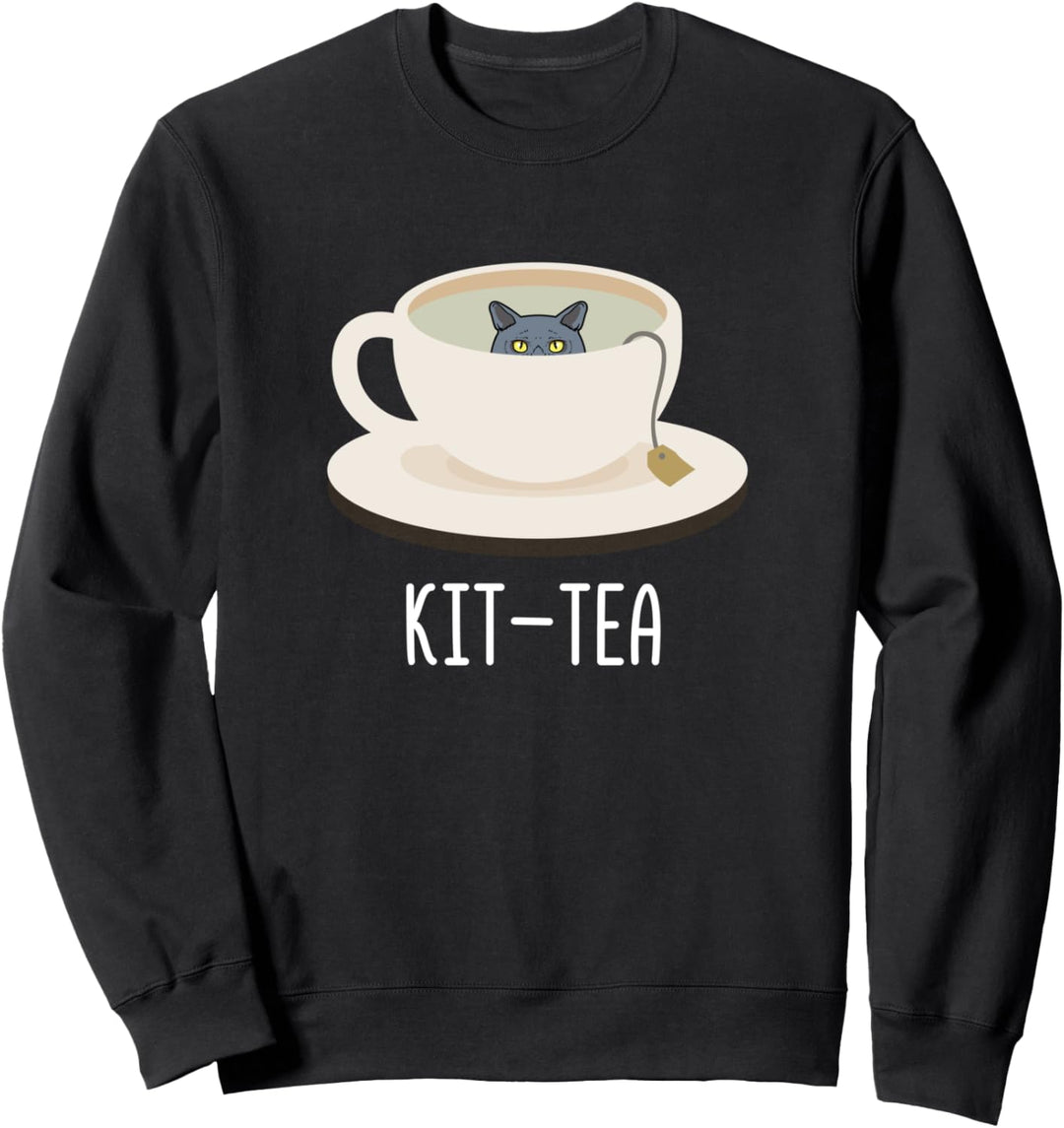 Lustige Kit-Tea-Katze Lustige Britisch-Kurzhaar für Katzenli Sweatshirt