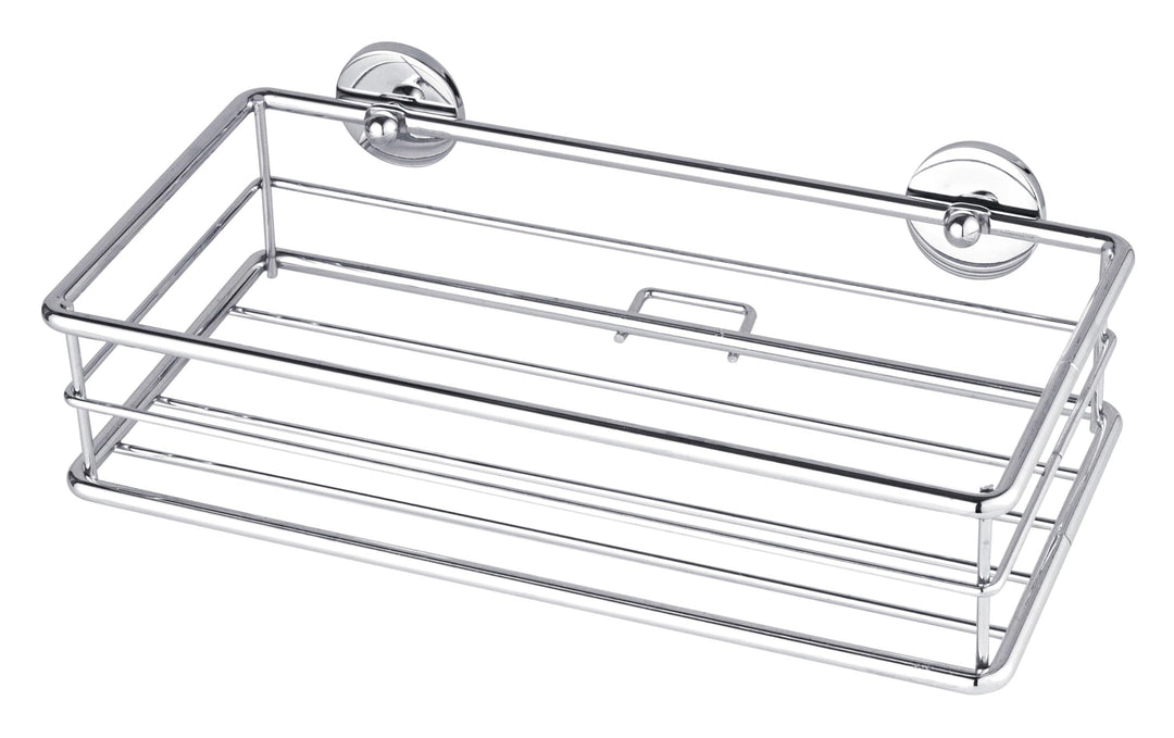 tesa baath Plus Ablage für die Dusche, verchromt, inkl. Klebelösung, 73mm x 250mm x 125mm, Ablage