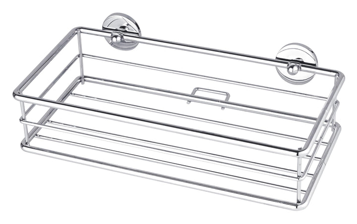 tesa baath Plus Ablage für die Dusche, verchromt, inkl. Klebelösung, 73mm x 250mm x 125mm, Ablage