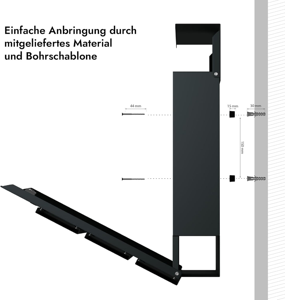 Forgard wetterfester Briefkasten mit Zeitungsfach, personalisierte Briefbox mit Hausnummer und Stras