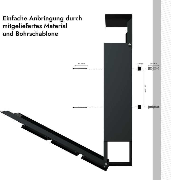 Forgard wetterfester Briefkasten mit Zeitungsfach, personalisierte Briefbox mit Hausnummer und Stras