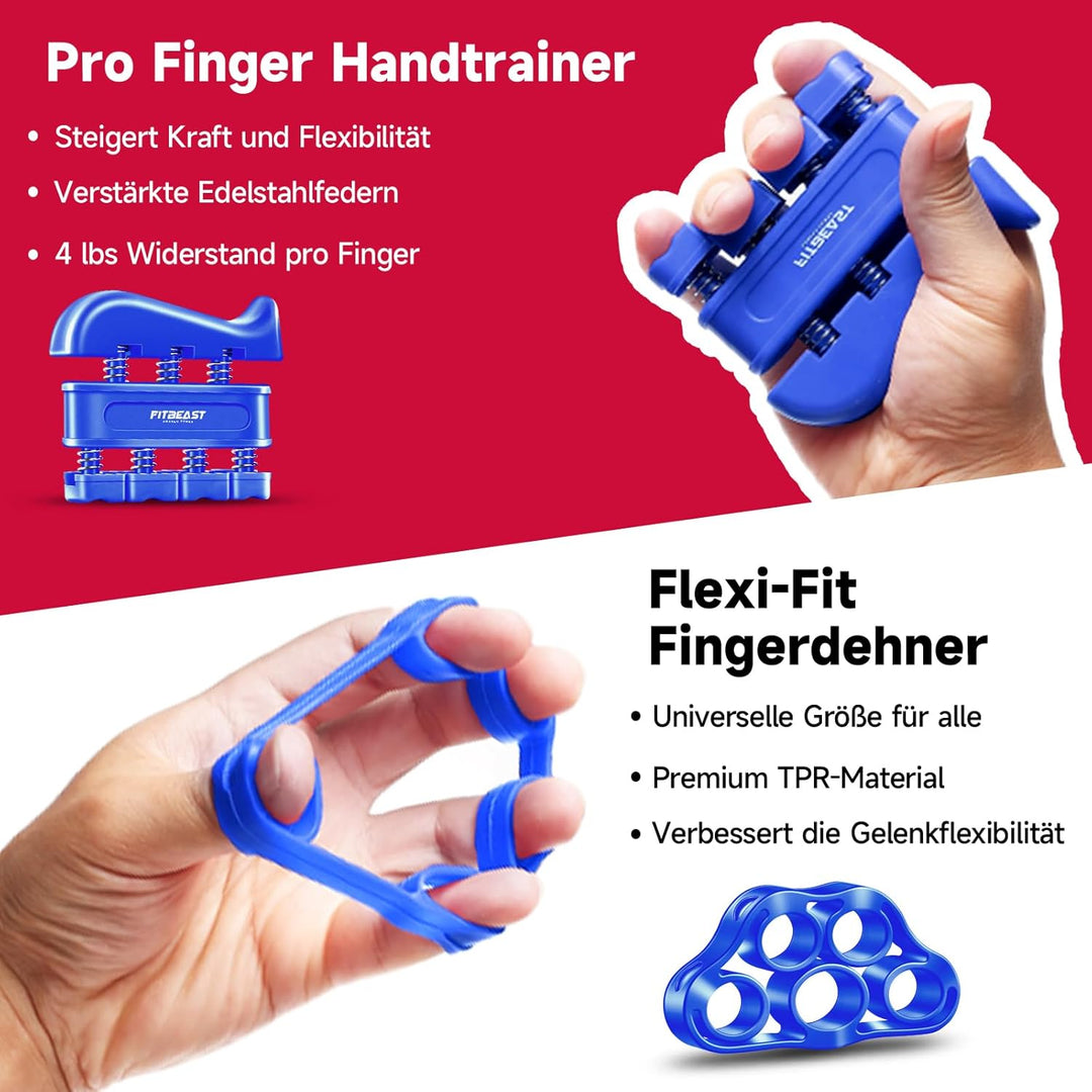 FitBeast Handtrainer Fingertrainer, Griffkraft Trainer Trainingsset - 5er-Pack, Verstellbarer Grip T