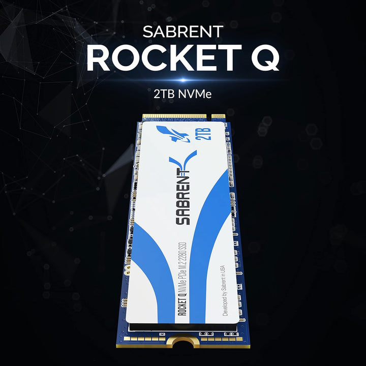 Sabrent M.2 NVMe SSD 2TB, Internes Solid State 3200 MB/s Lesen, PCIe 3.0 2280, intern Festplatte Hig
