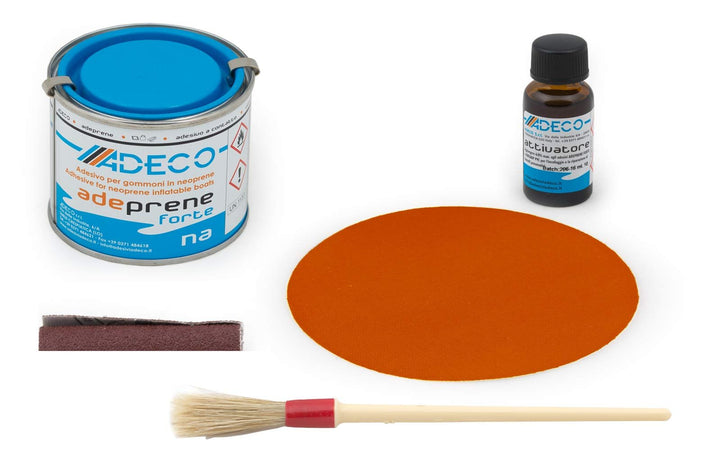 wellenshop Adeco 2K Schlauchboot Reparaturset Flickzeug Adeco für Neopren Hypalon Bootsreparatur Ora