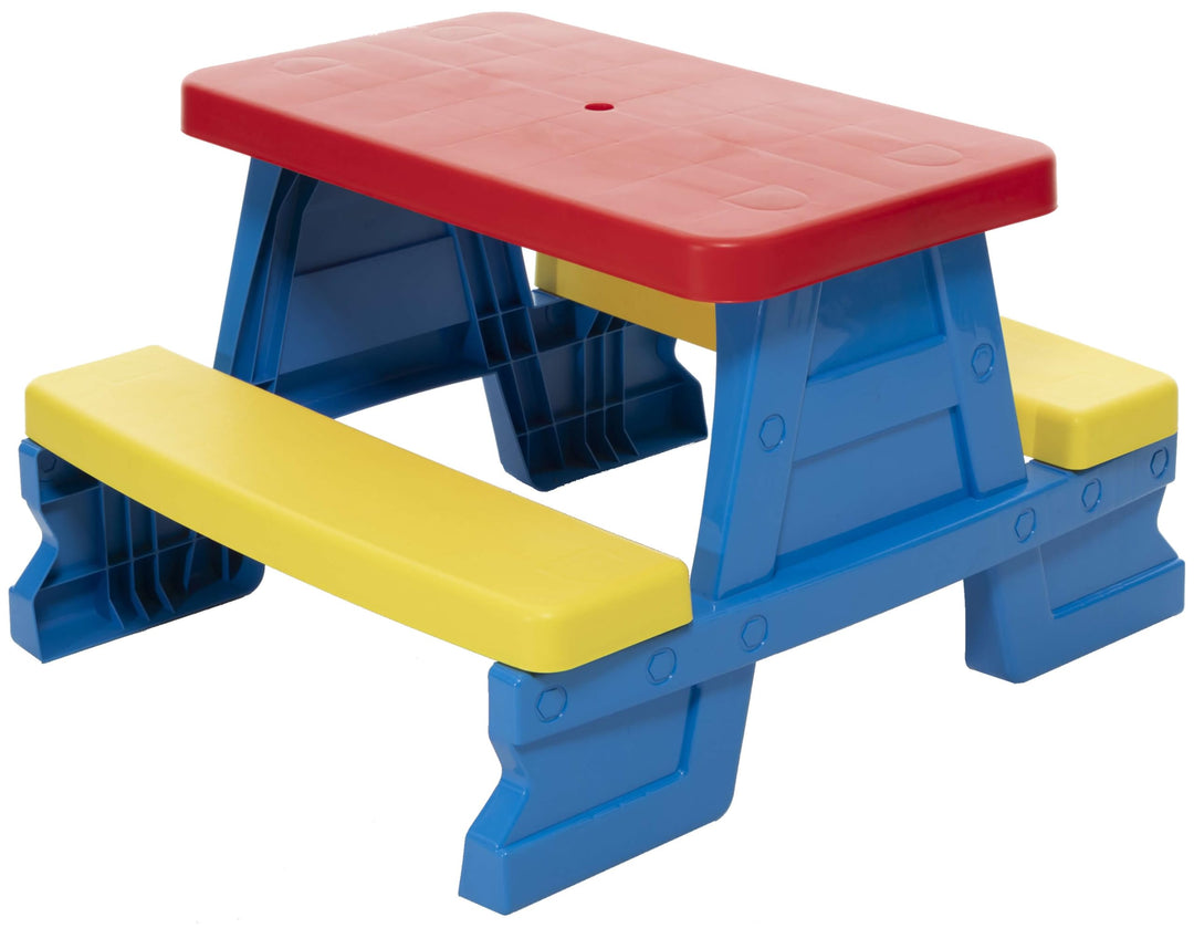 Kinder Sitzgruppe Picknick Sitzgarnitur Outdoor Bank Tisch Kombi blau, Blau