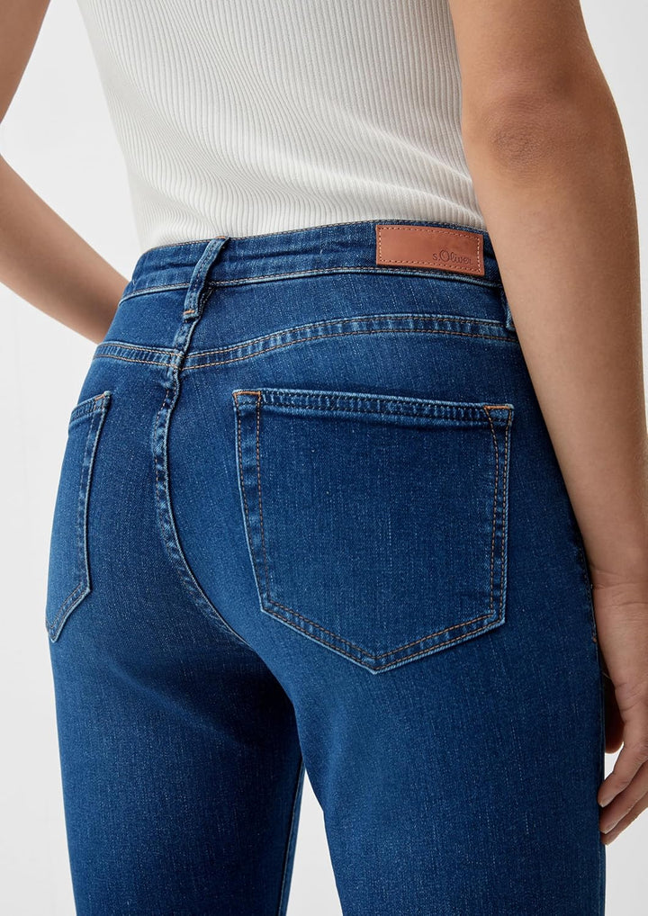 s.Oliver Stoffhose aus Interlock-Jersey mit Extra High Rise 34W / 32L Dark Blue, 34W / 32L Dark Blue