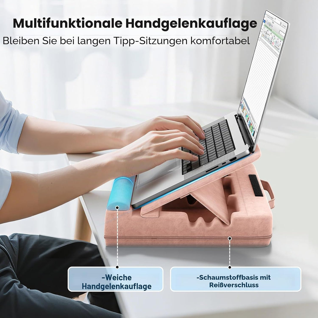 Laptop Kissen für Knietablett, Tablett Kissen Ständer, Laptoptisch Schoss fürs Bett/Sofa, Verstellba