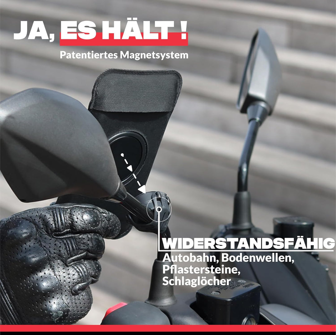 Shapeheart französische Innovation, magnetische Handyhalterung für Motorroller für Rückspiegel. Mit