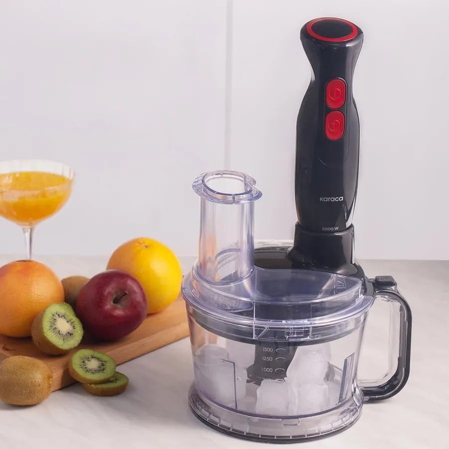 Karaca Pro-Multimax Küchenroboter, Schwarz & Silber, 2000W - Leistungsstarker Küchenhelfer für viels