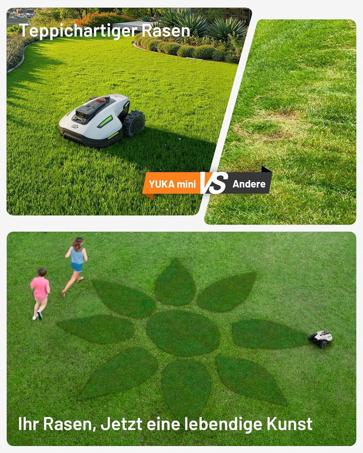 MAMMOTION YUKA Mini 500 Mähroboter ohne Begrenzungskabel,Empf. 500 m², NetRTK+Vision Rasenmäher Robo