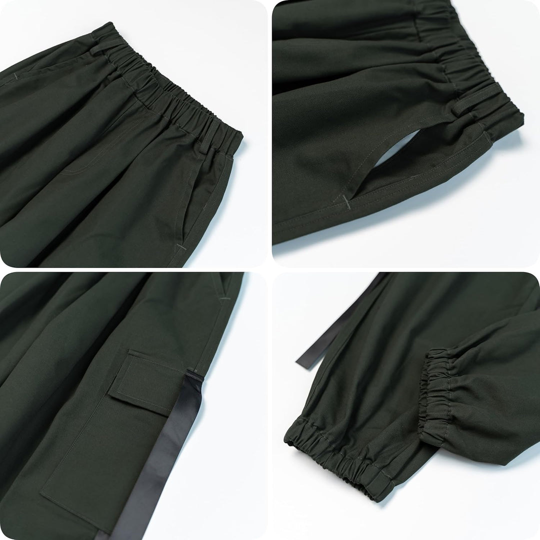 Rolanko Kinder Cargo Hose Elastische Taille Jogger Tanz Hose für Mädchen Streetwear Hip Hop Dunkel G