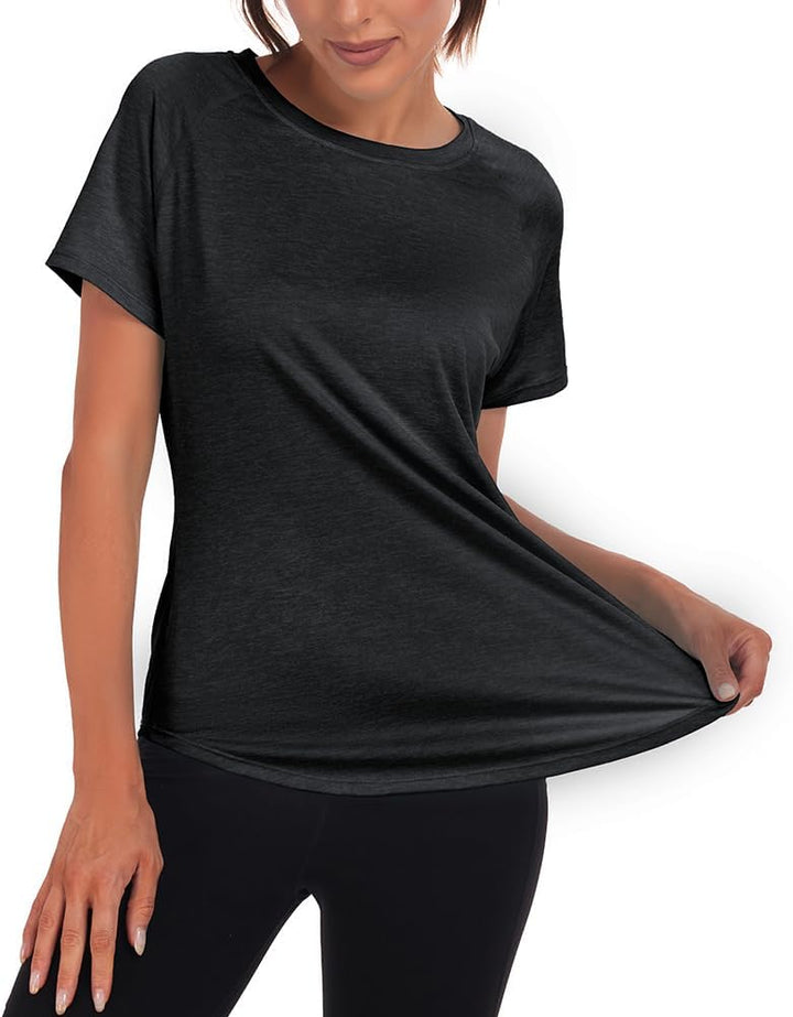 Jlowesun Sportshirt Damen Kurzarm, Leichtes Atmungsaktiv Funktions Back Mesh Sport Oberteile Damen,