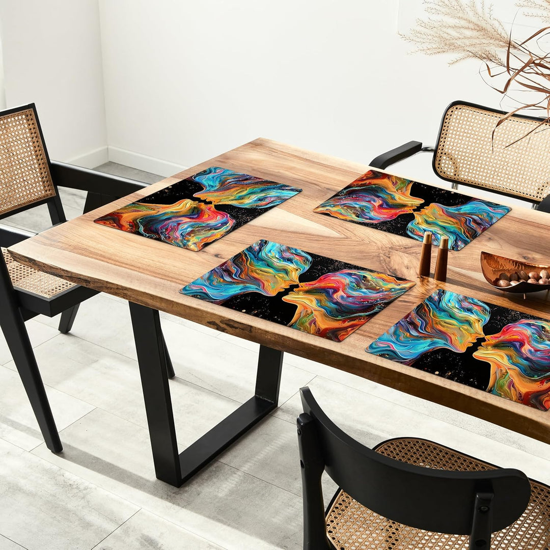 KitchenYeah© Platzsets Abwaschbar 6-Teilig 45x30 cm Tischsets Platzdeckchen rutschfeste Platzset Unt