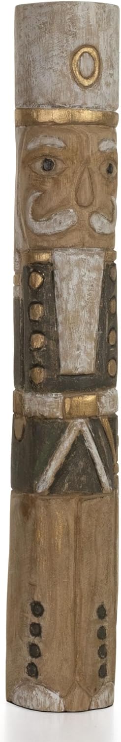 Moritz Nussknacker Holzfigur 61 cm handgefertigte Weihnachtsdekoration aus Mangoholz geschnitzt und