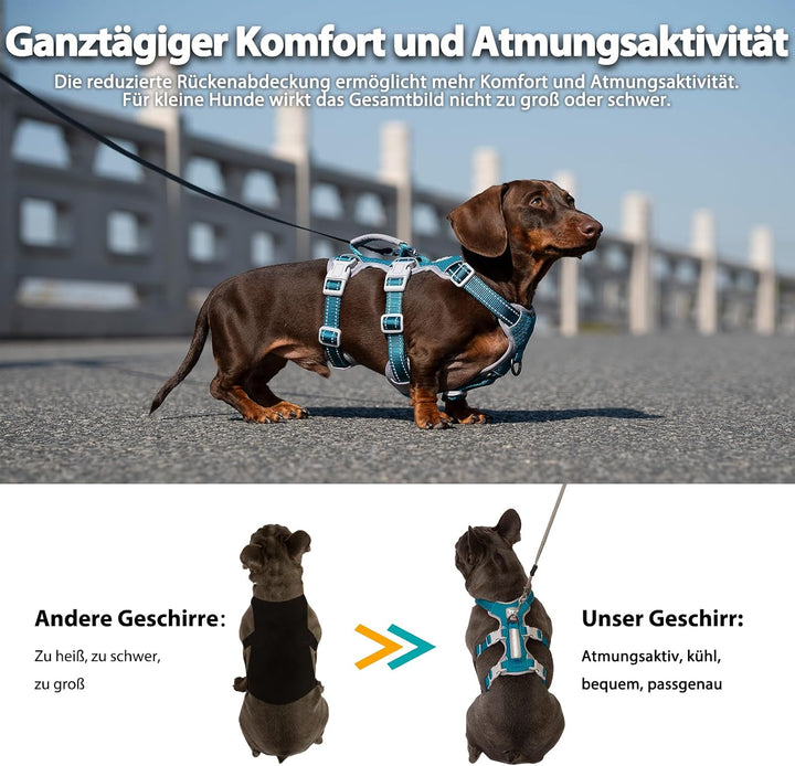 Huntboo Hunde Sicherheitsgeschirr,Hundegeschirr Ausbruchsicher,Eeflektierendes Geschirr mit Gepolste