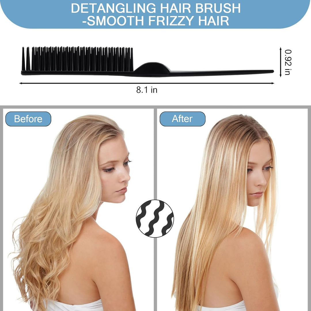 3-reihiger Kamm für natürliches Haar, dreireihiger Entwirrungskamm, Haarstylingkamm, Nylonborsten, T